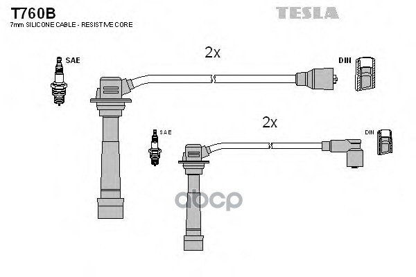 фото T760b-tsl к-кт проводов mazda 626 1.8/2.0i 91-97 tesla