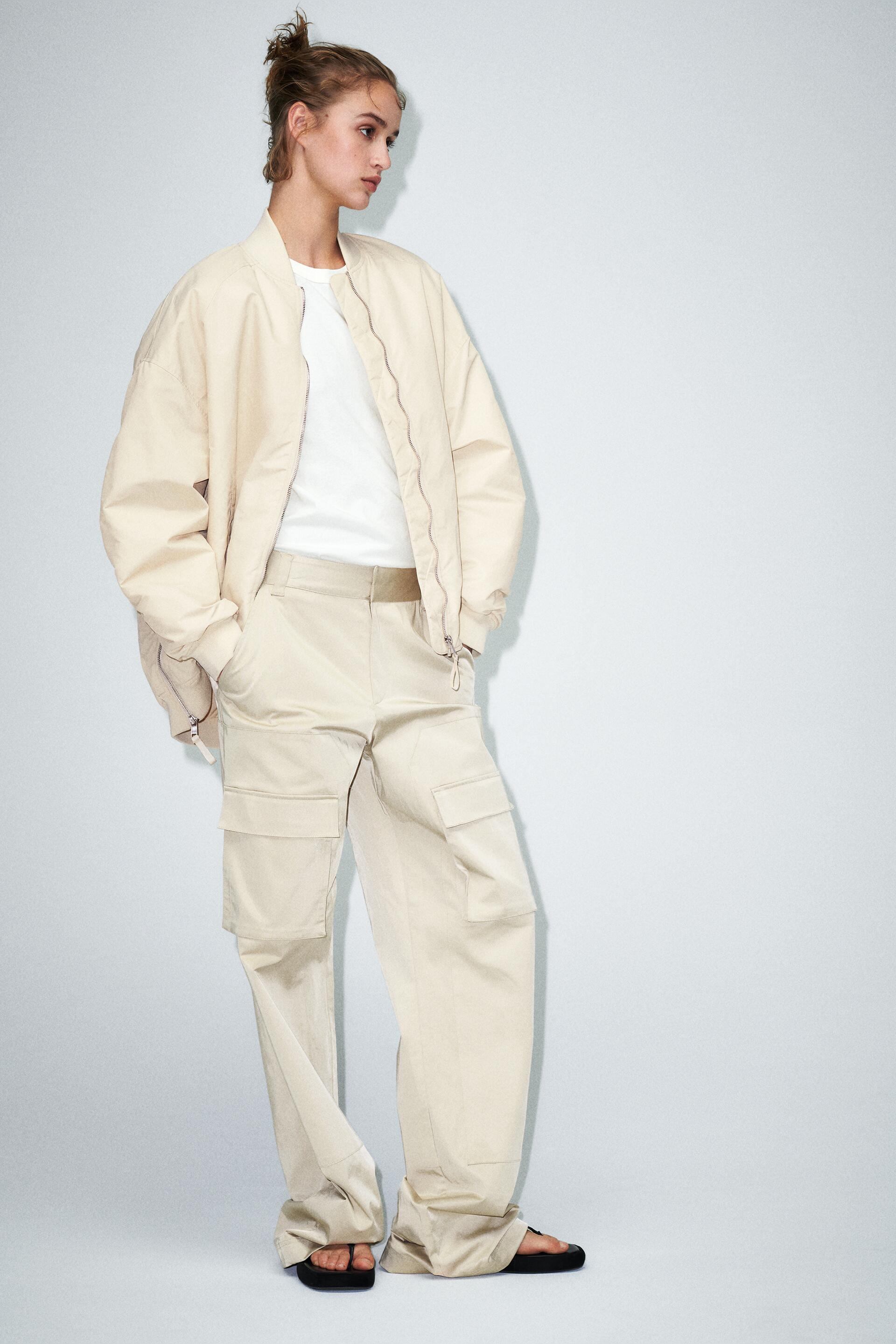 

Брюки женские ZARA 04661405 бежевые XL (доставка из-за рубежа), Бежевый, 04661405