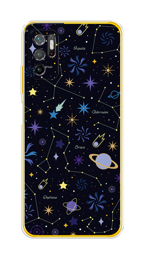 

Чехол на Xiaomi Poco M3 Pro "Цветной космос", Желтый, 311050-2