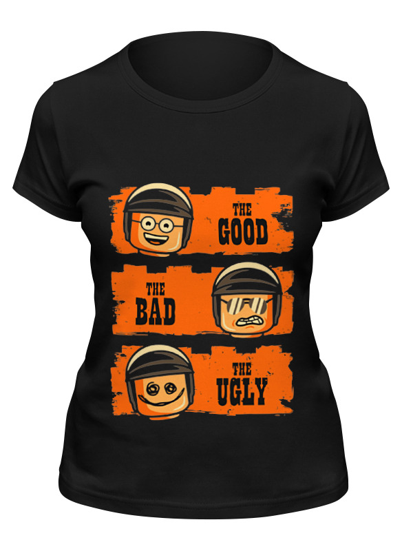 

Футболка женская Printio Хороший, плохой, злой (лего) черная 2XL, Черный, Хороший, плохой, злой (лего)