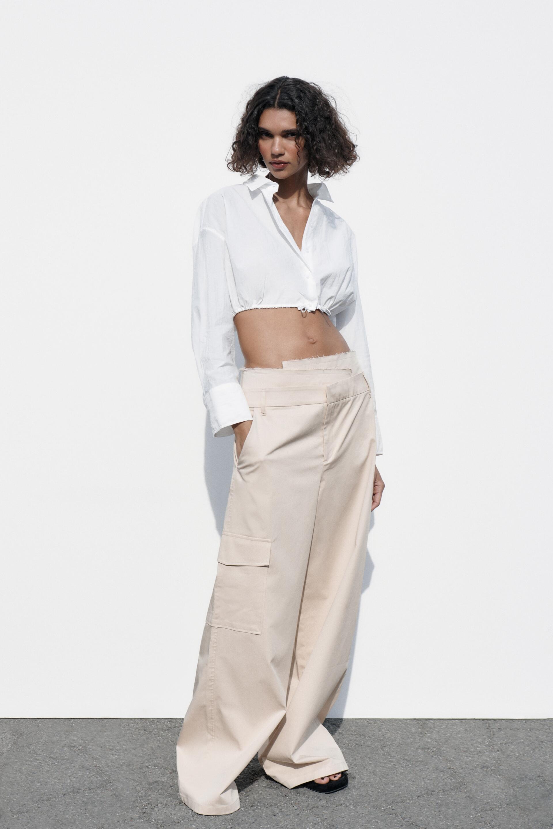 

Брюки женские ZARA 04661404 бежевые S (доставка из-за рубежа), Бежевый, 04661404