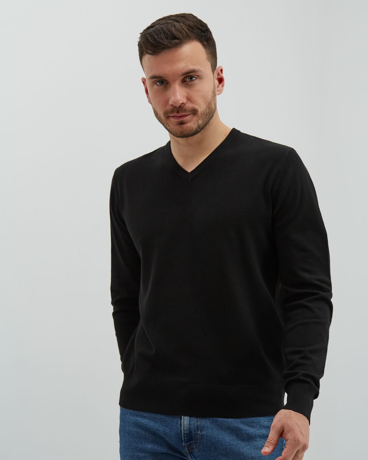 Пуловер мужской MANAFOFF 8106 черный XL