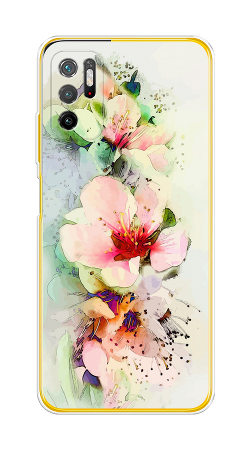 

Чехол на Xiaomi Poco M3 Pro "Нежные цветы", Зеленый;розовый, 311050-2