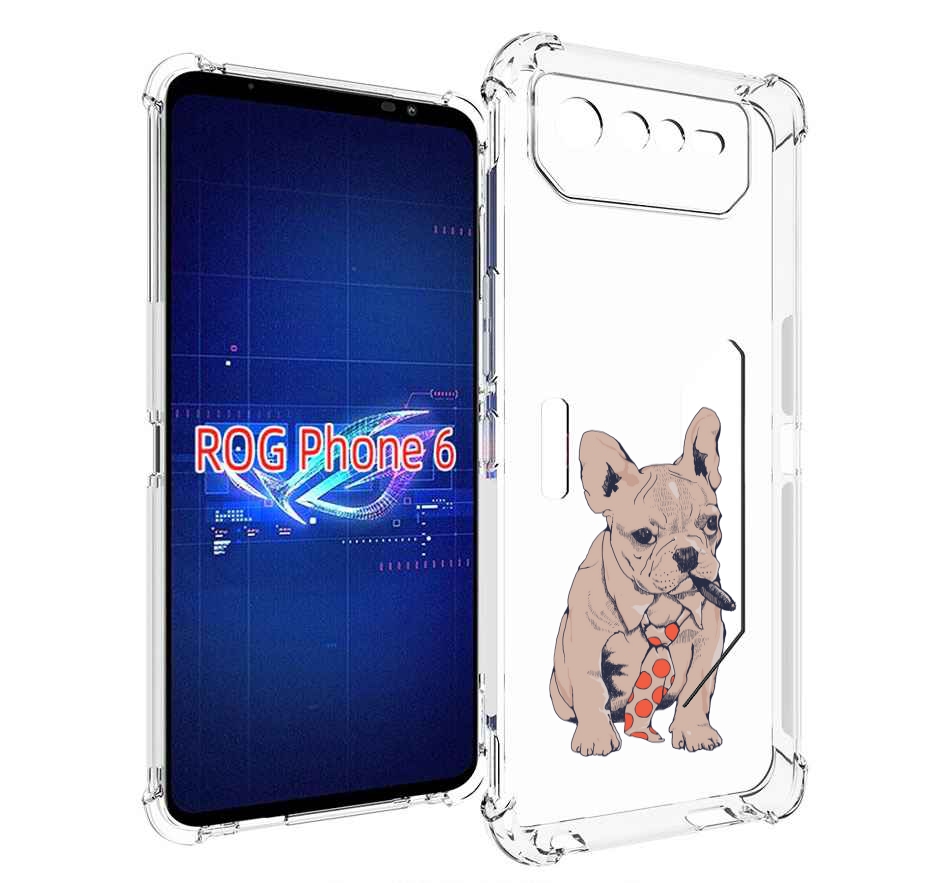 

Чехол MyPads бульдог с сигарой для Asus ROG Phone 6, Прозрачный, Tocco