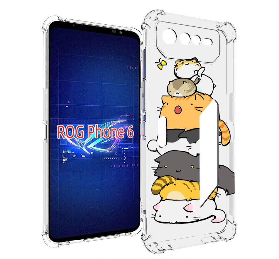 

Чехол MyPads много-маленьких-котиков для Asus ROG Phone 6, Прозрачный, Tocco