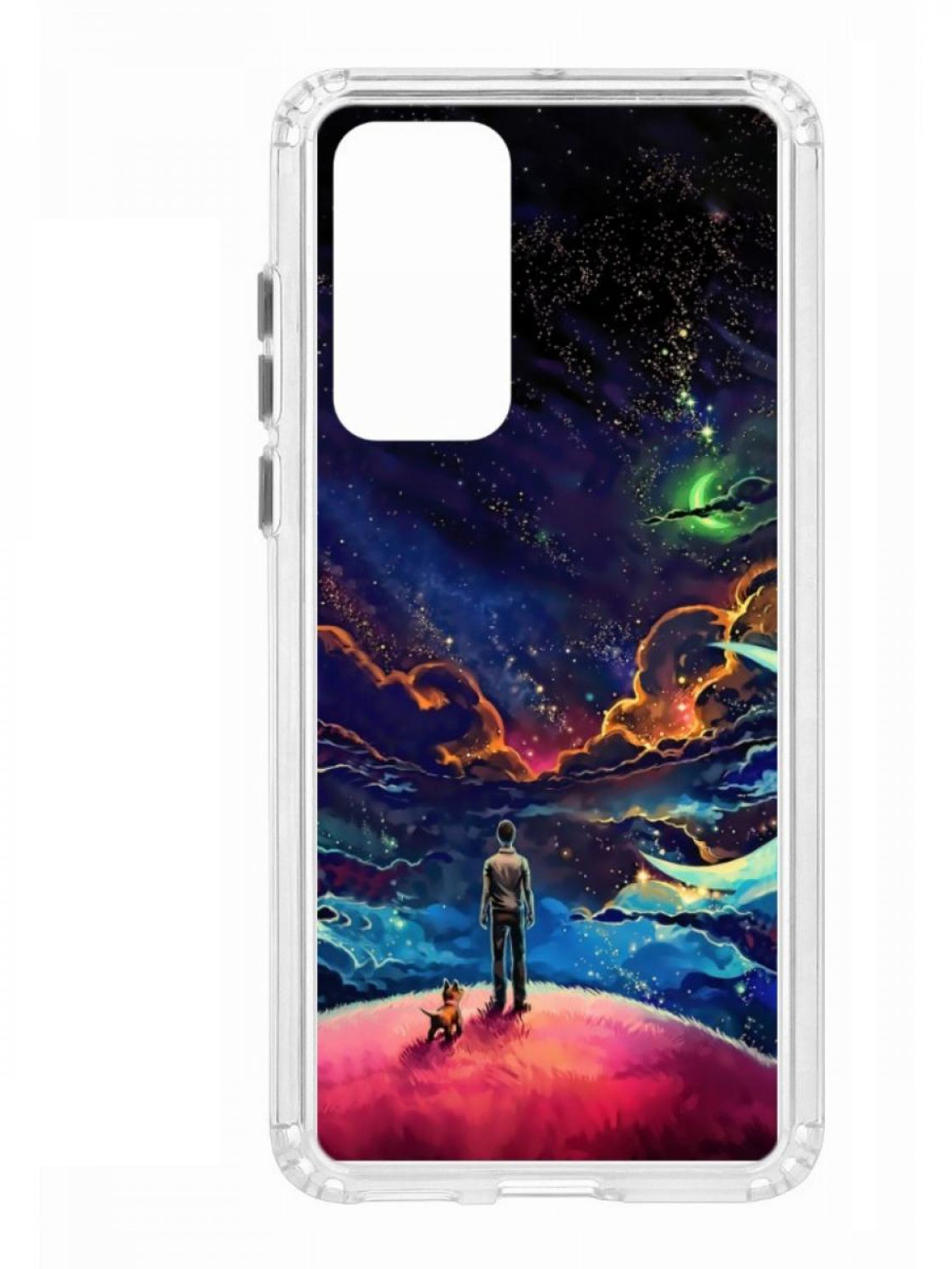 

Чехол для смартфона Huawei P40 КRUЧЕ Print прозрачный с принтом, Разноцветный
