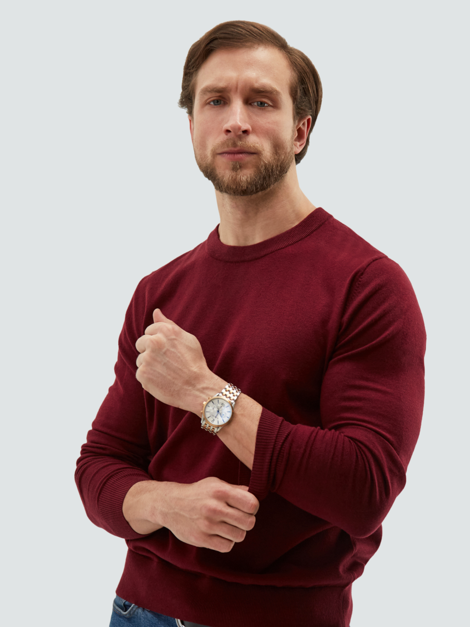 

Джемпер мужской MANAFOFF 8105 красный XL, Бордовый, 8105