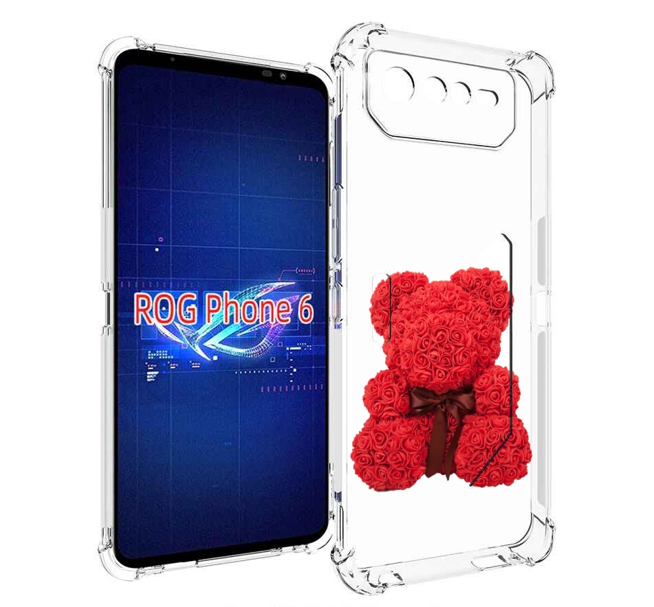 

Чехол MyPads мишка-из-розочек для Asus ROG Phone 6, Прозрачный, Tocco