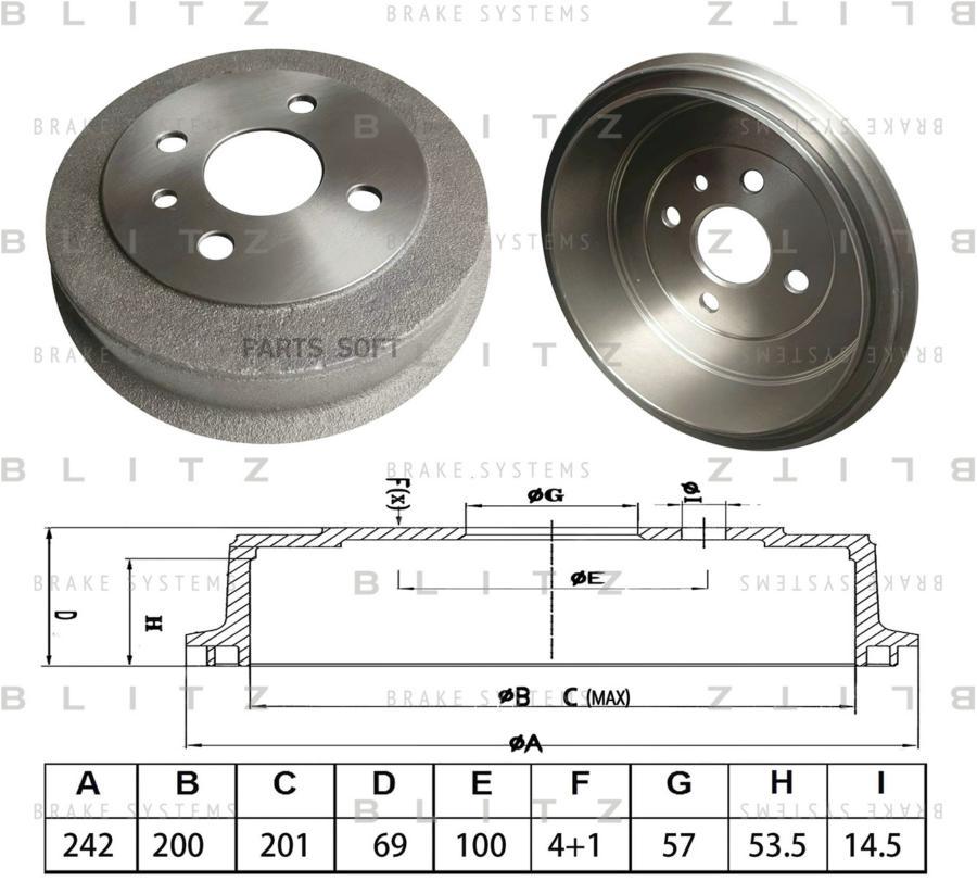BLITZ BT0148 Барабан тормозной  () 1шт