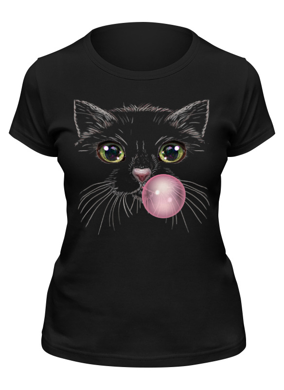 

Футболка женская Printio Чёрная кошка черная 2XL, Черный, Чёрная кошка