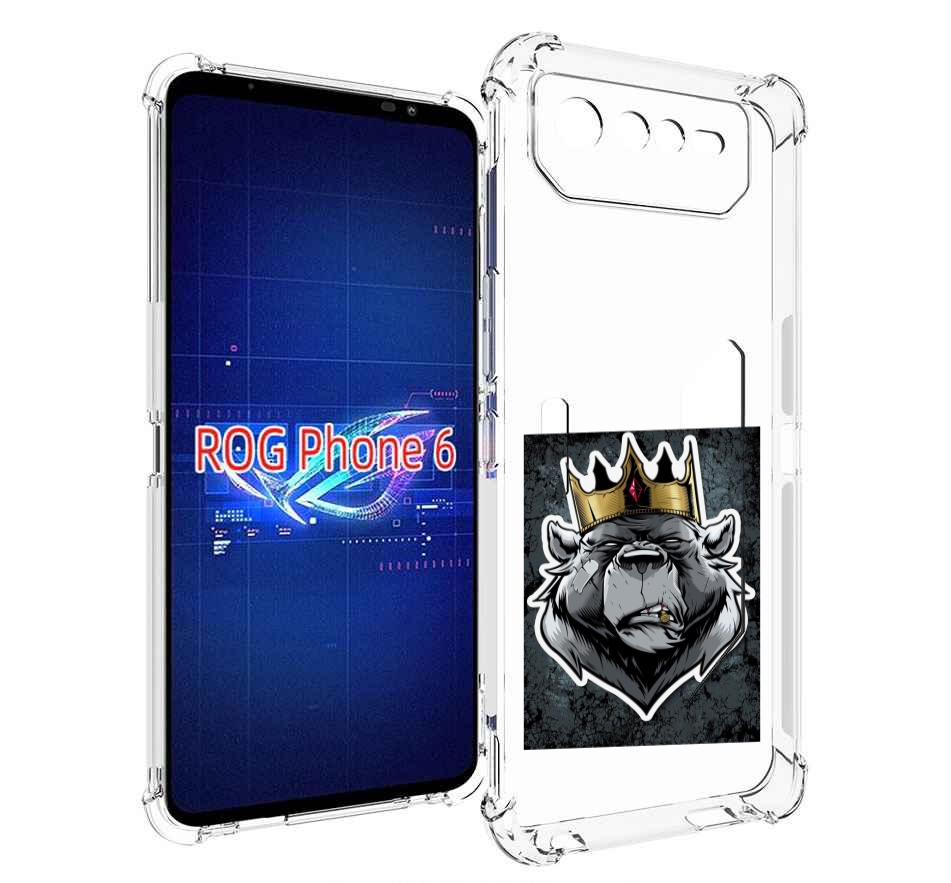 

Чехол MyPads медведь с короной для Asus ROG Phone 6, Прозрачный, Tocco