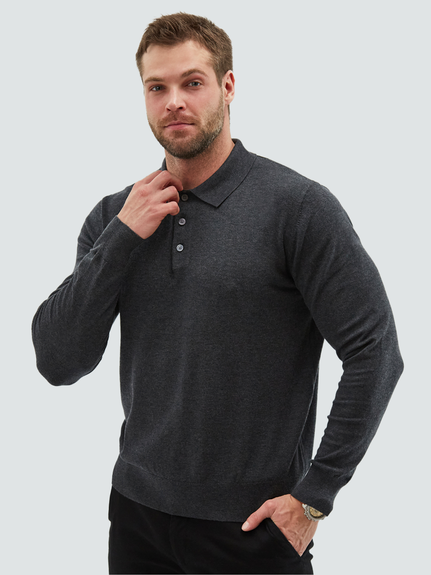 

Джемпер мужской MANAFOFF 8103 серый L, 8103