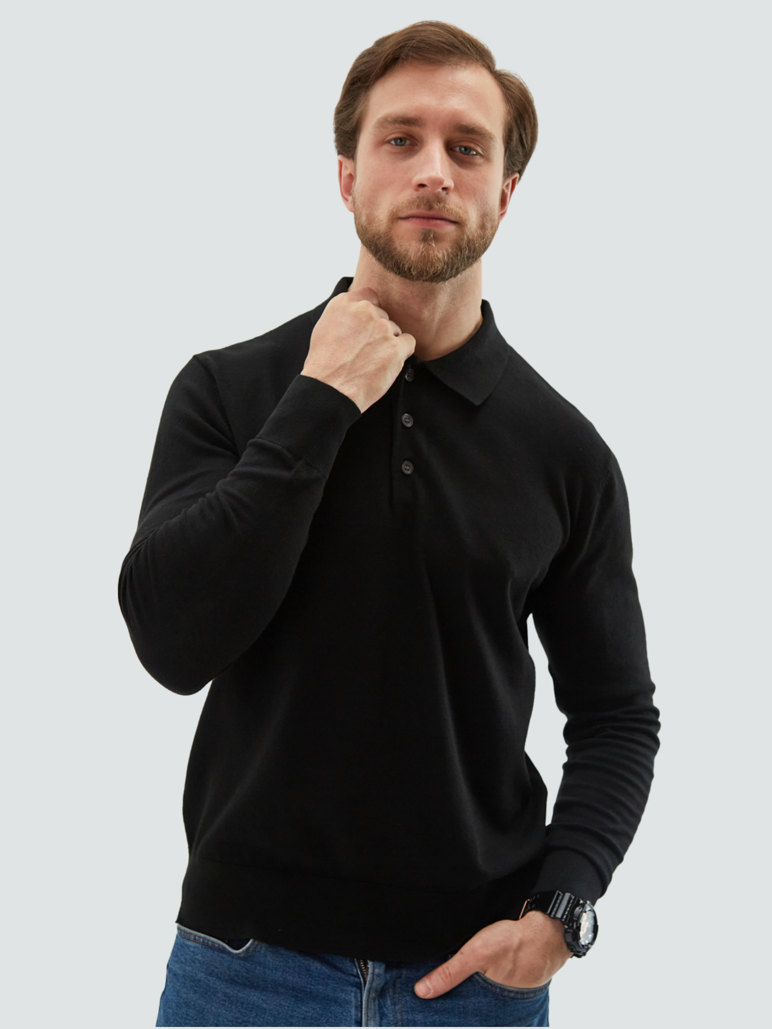 

Джемпер мужской MANAFOFF 8103 черный 2XL, 8103