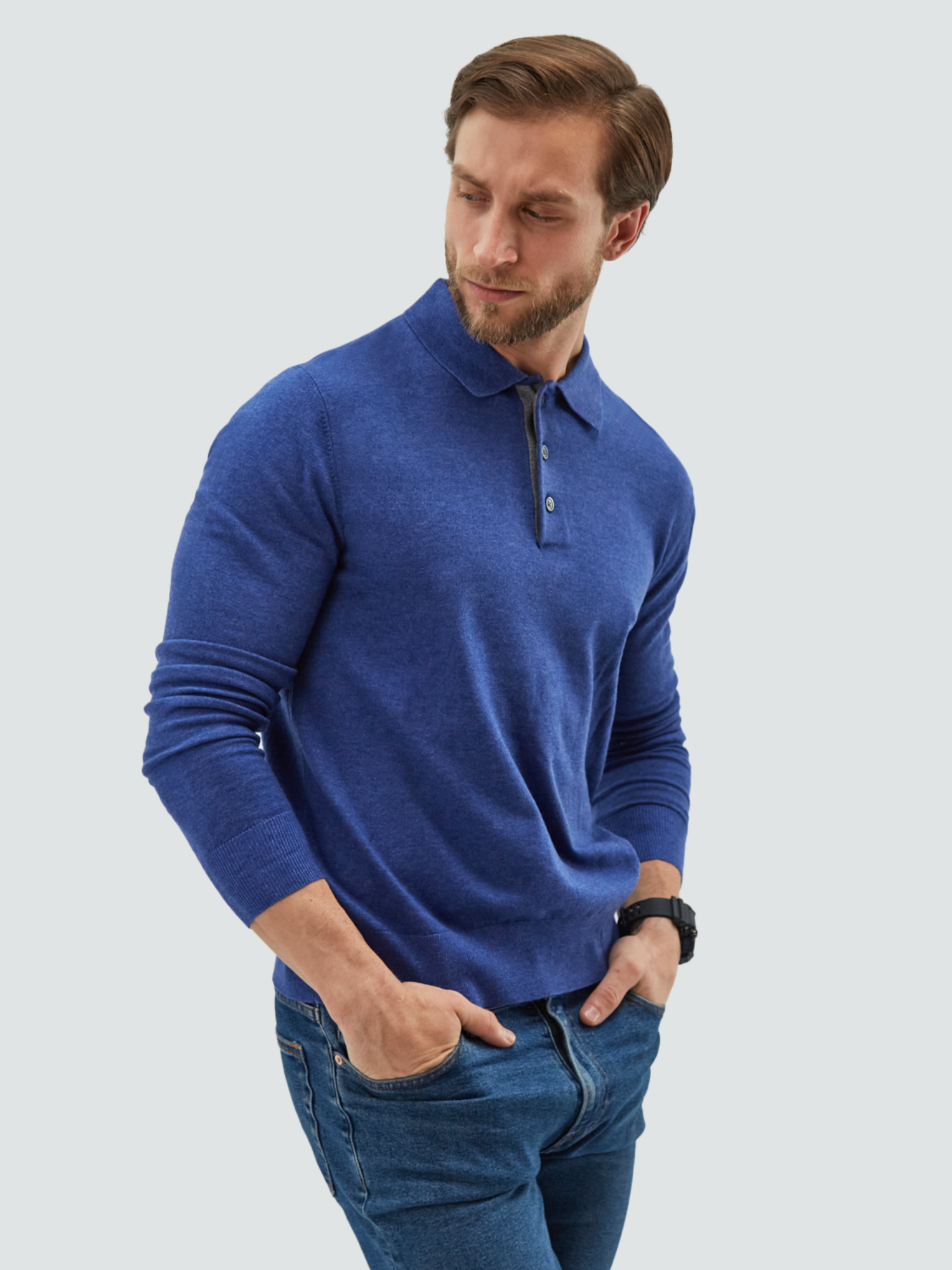 

Джемпер мужской MANAFOFF 8103 голубой 3XL, 8103