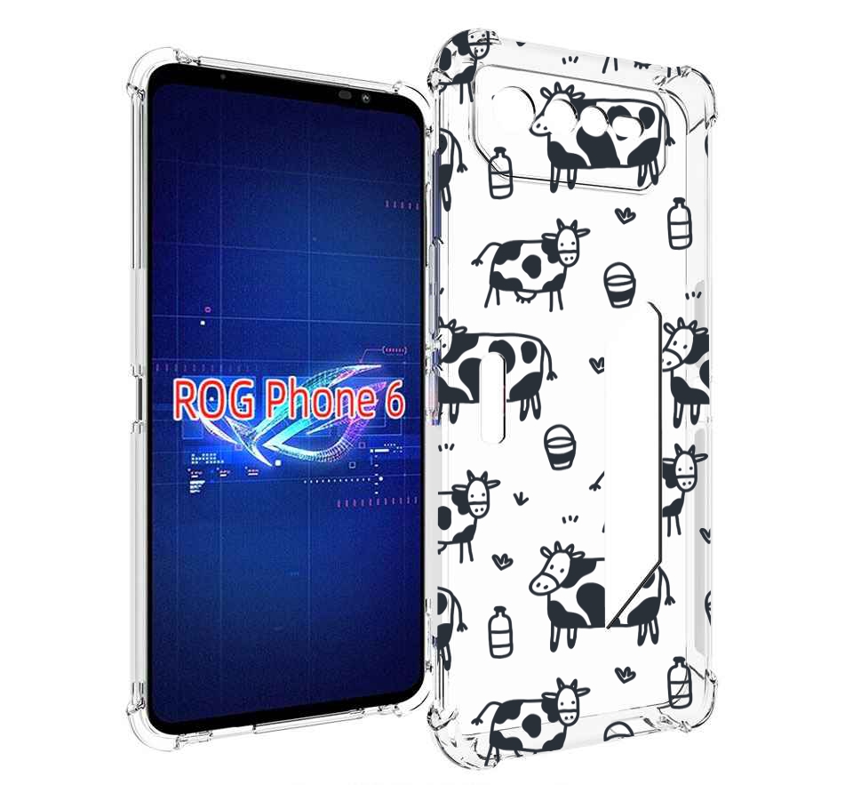 

Чехол MyPads маленькие-коровки для Asus ROG Phone 6, Прозрачный, Tocco