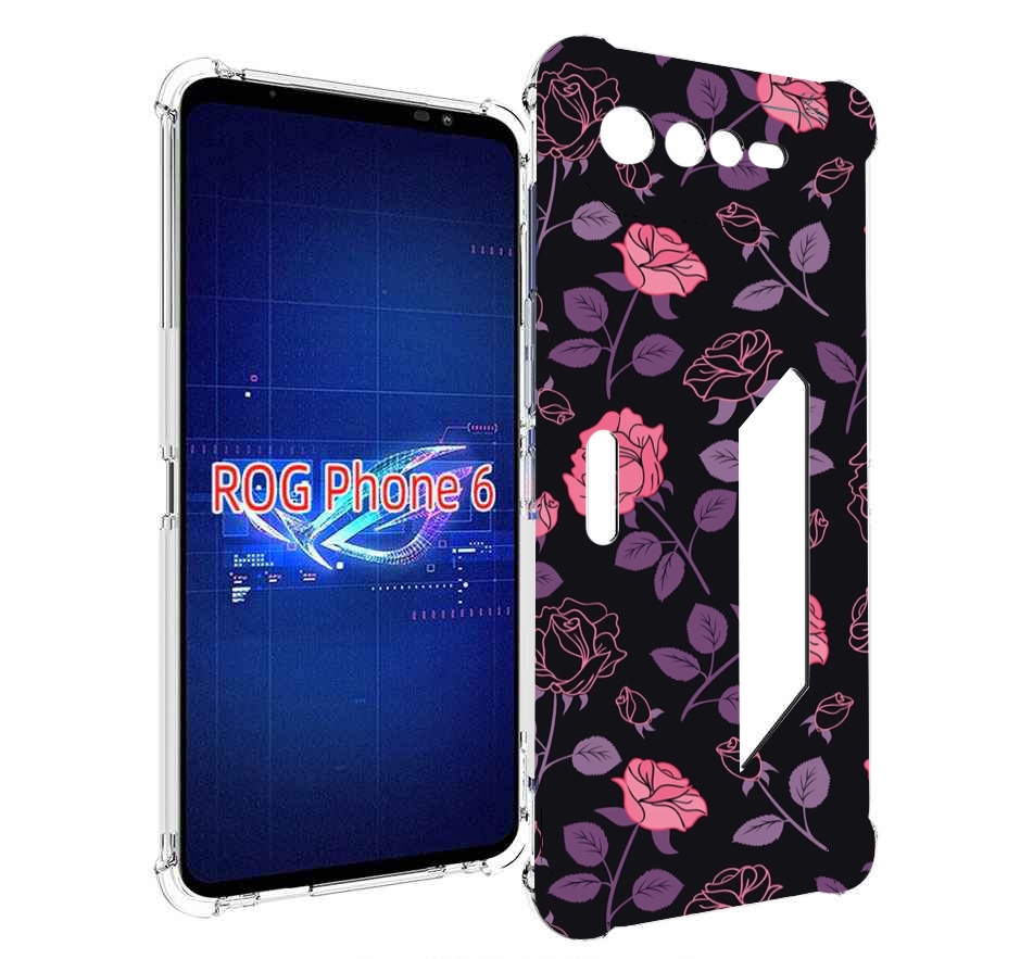 

Чехол MyPads маленькие розочки на черном фоне женский для Asus ROG Phone 6, Прозрачный, Tocco