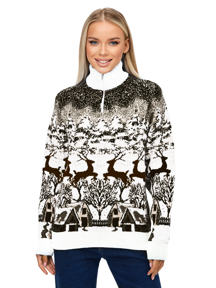 

Свитер женский Pulltonic DEER1-545FYB/W коричневый 3XL, DEER1-545FYB/W