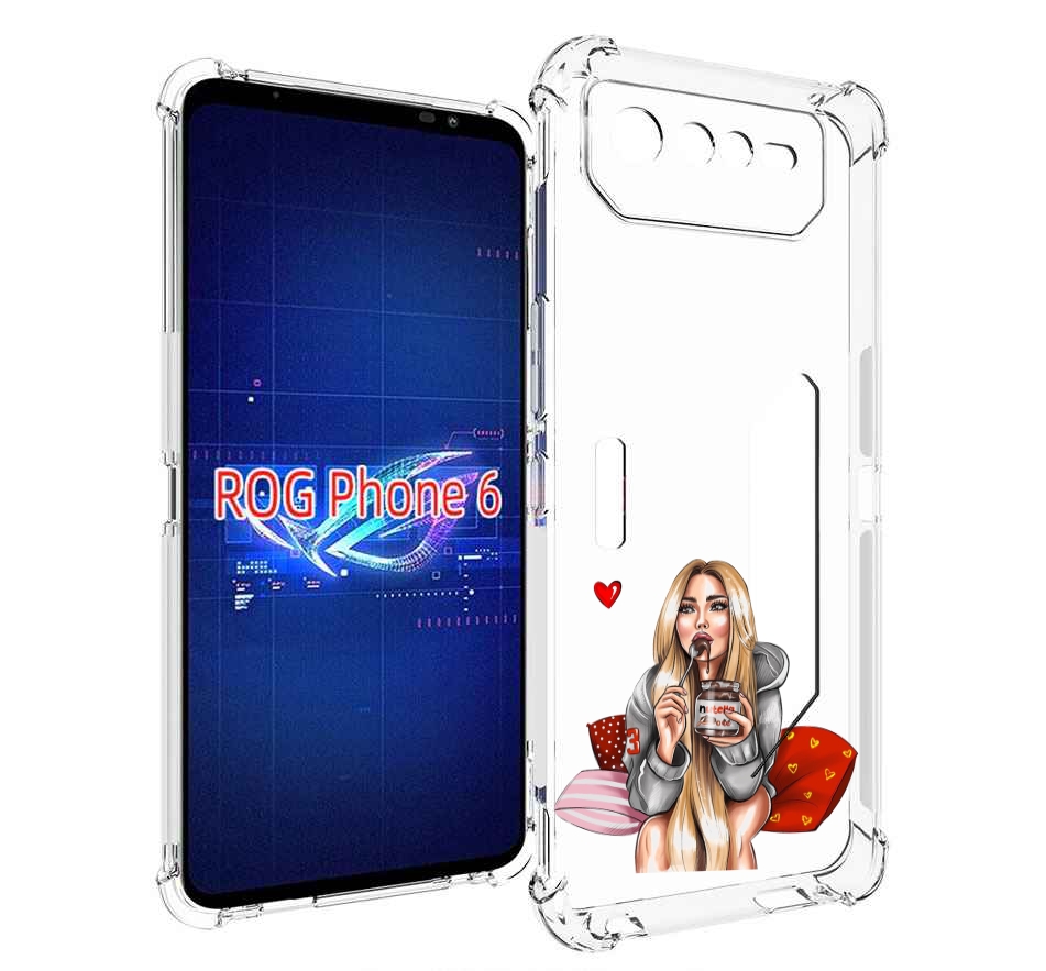 

Чехол MyPads любительница-нутеллы женский для Asus ROG Phone 6, Прозрачный, Tocco