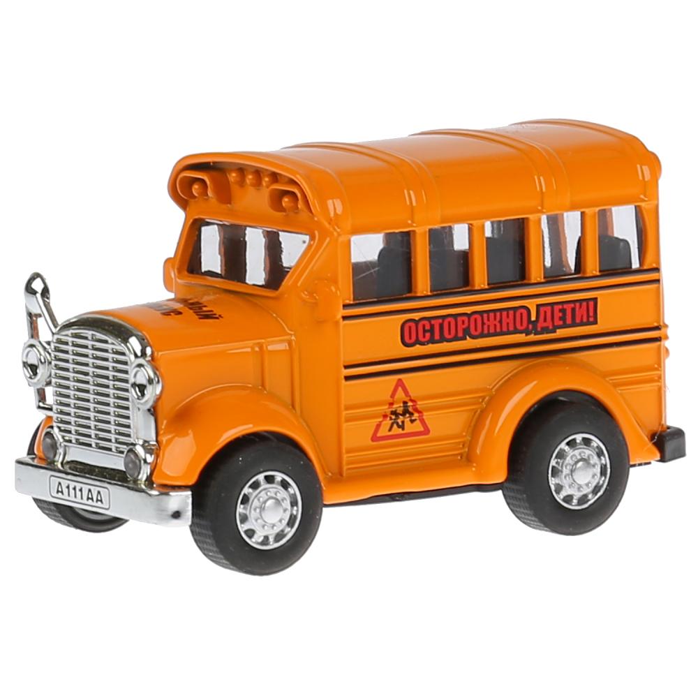 Модель металлическая инерционная Технопарк Школьный автобус, в ассортименте, 8 см