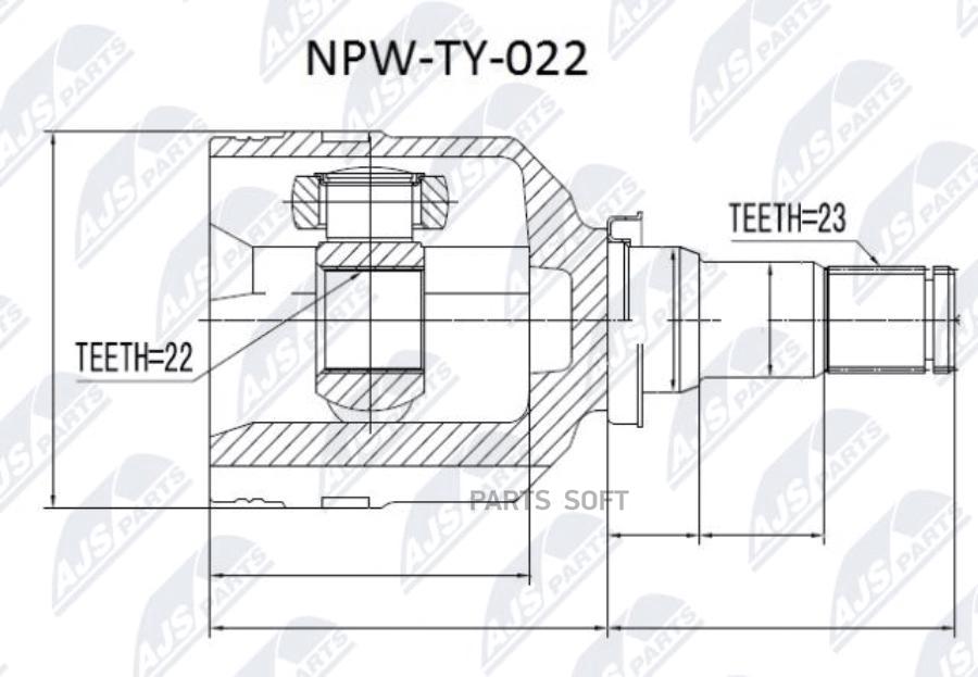 

NTY NPW-TY-022_ШРУС внутренний левый к-кт! 22x34x23\ Toyota Avensis T22 97-00 1шт