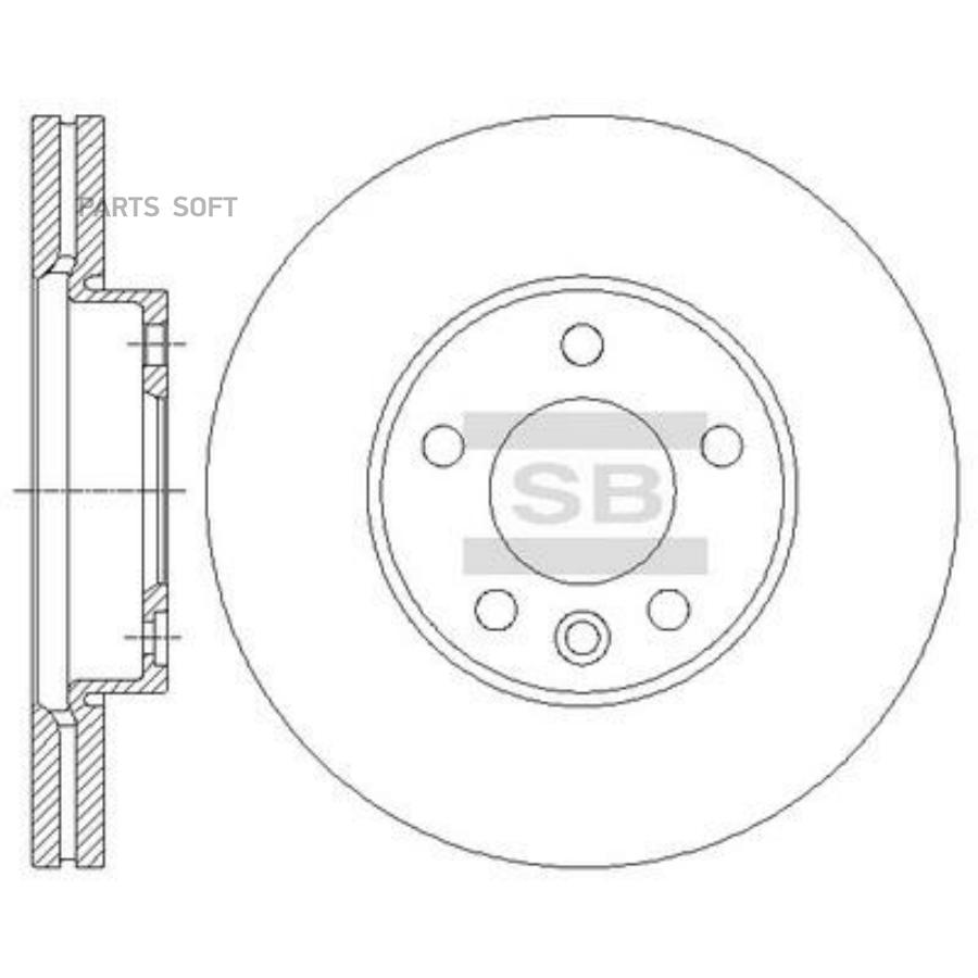 

SANGSIN BRAKE Диск тормозной VW MULTIVAN/T5 03-/TOUAREG 02-10 передний D 308мм.