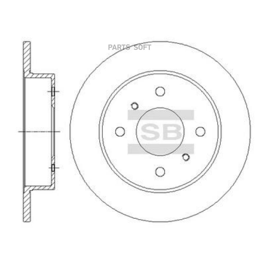 SANGSIN BRAKE Диск тормозной NISSAN ALMERA N16 00-/PRIMERA P10/P11 90-02 задний