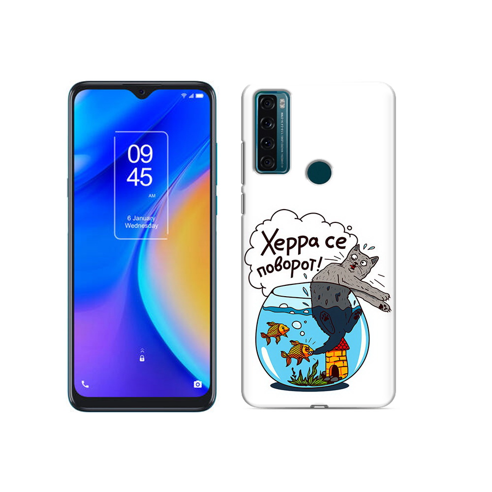 

Чехол MyPads Tocco для TCL 20 SE Рыбы с котом, Прозрачный, Tocco