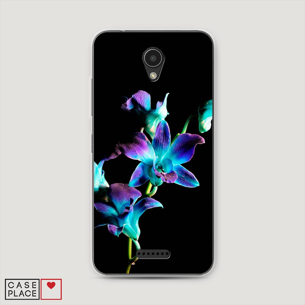 

Чехол Awog на Lenovo Vibe B / Леново Vibe B "Синий цветок на черном", 112450-8