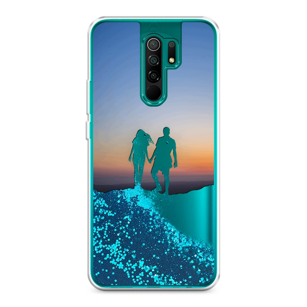

Жидкий чехол с блестками "Пара на краю света" на Xiaomi Redmi 9, 38393-1