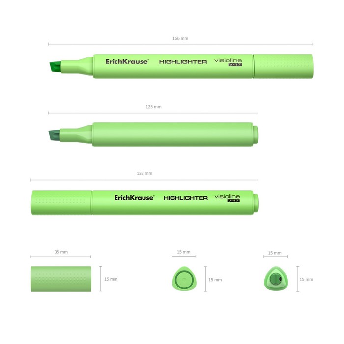 

Маркер текстовыделитель ErichKrause Visioline V-17 Pastel, 0,6-4,5 мм, зеленый