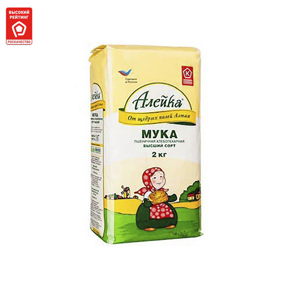 

Мука Алейка пшеничная хлебопекарная Высший сорт 2 кг