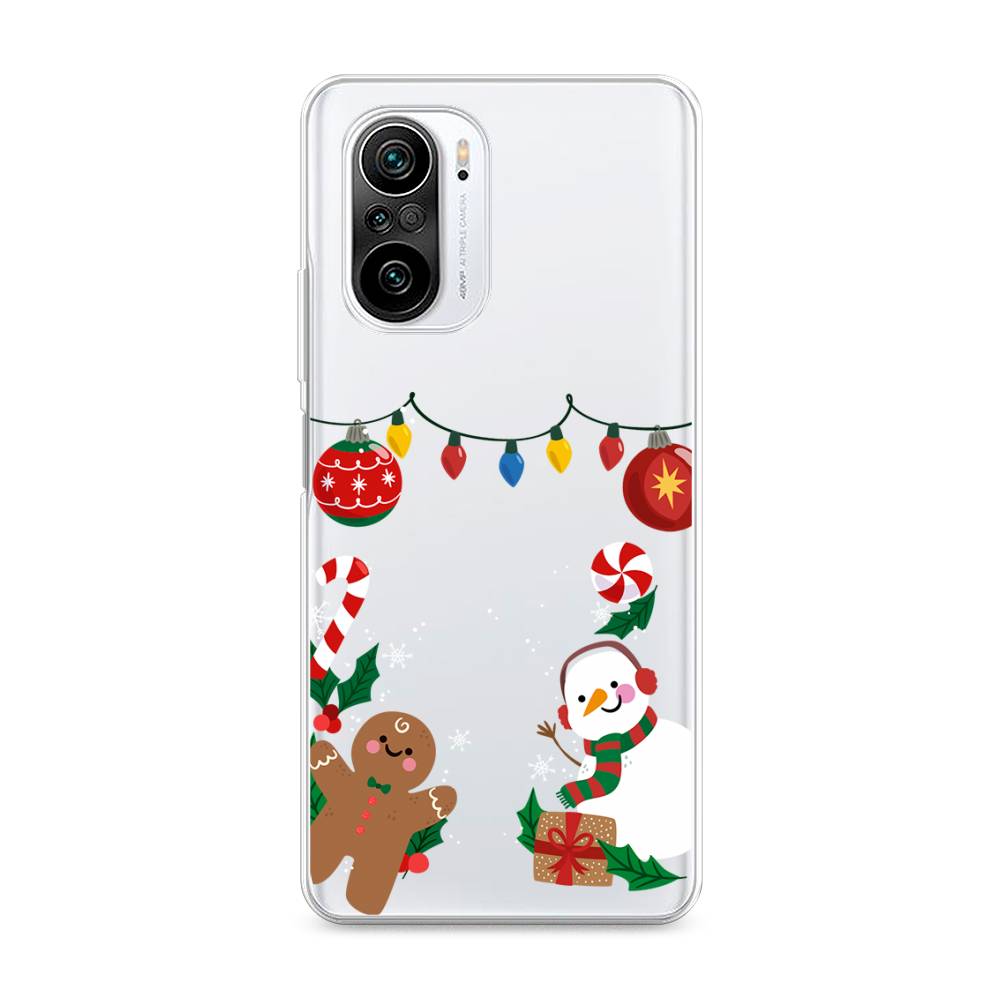 

Чехол на Xiaomi Redmi K40 "Новогоднее настроение", Коричневый;красный;зеленый, 310950-5
