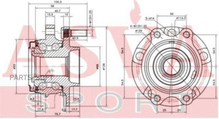 

ASVA NSWHZ51MRL Ступица () 1шт, NSWHZ51MRL