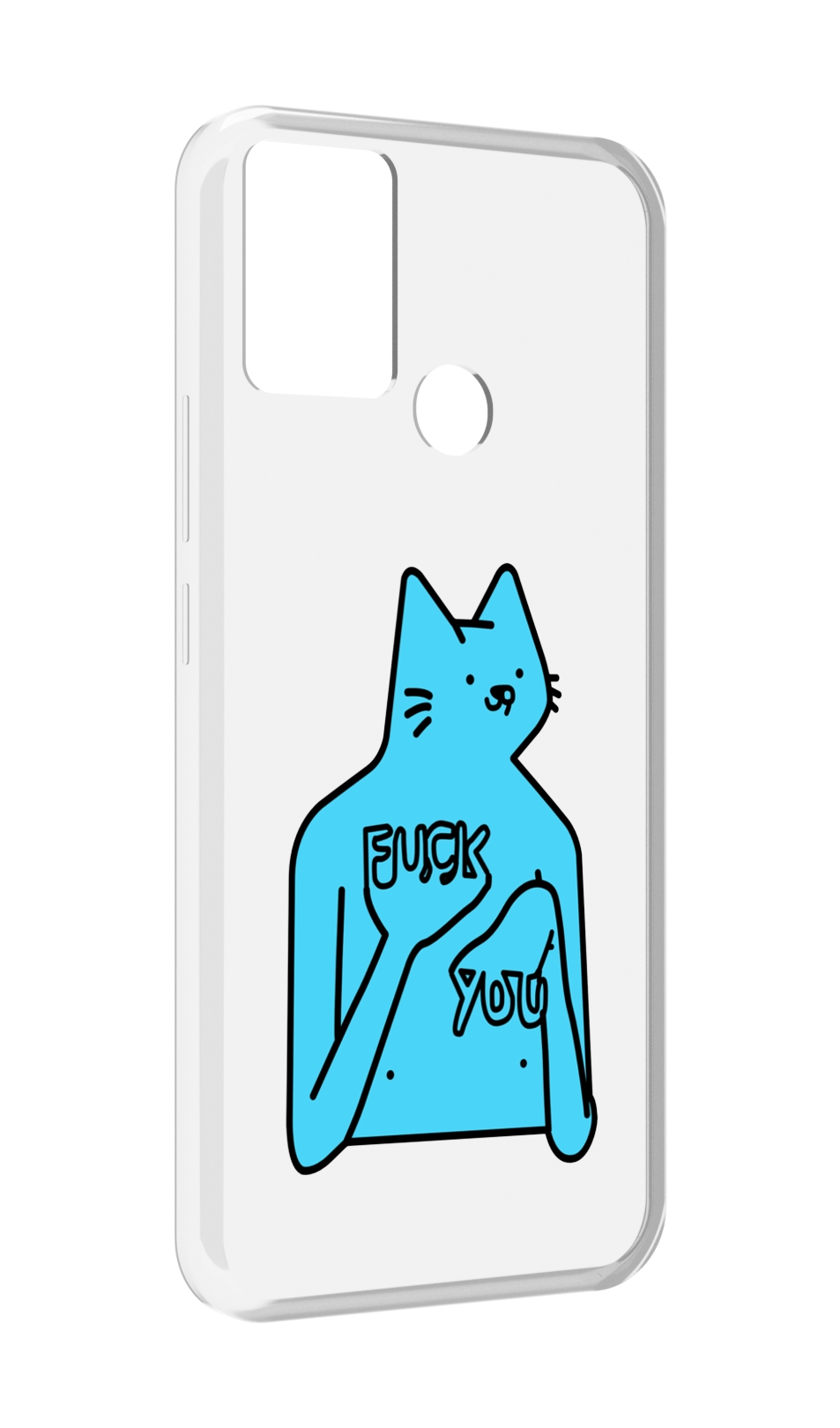 

Чехол MyPads голубой-кот-фак-ю для Infinix Hot 11 Play, Прозрачный, Tocco