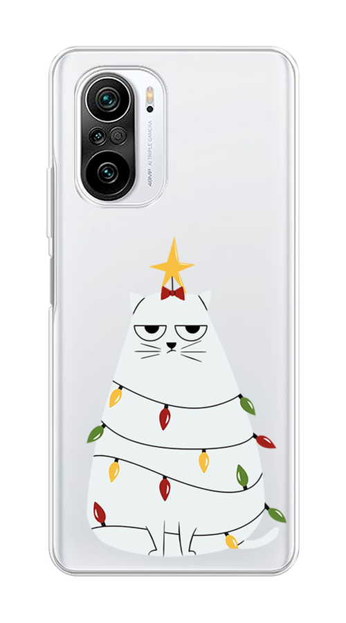 

Чехол на Xiaomi Redmi K40 "Котик в гирлянде", Белый;красный;желтый, 310950-1