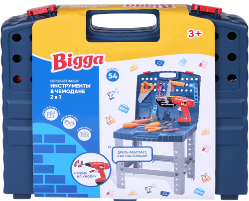 Набор игровой Bigga Инструменты в чемодане 54 предмета