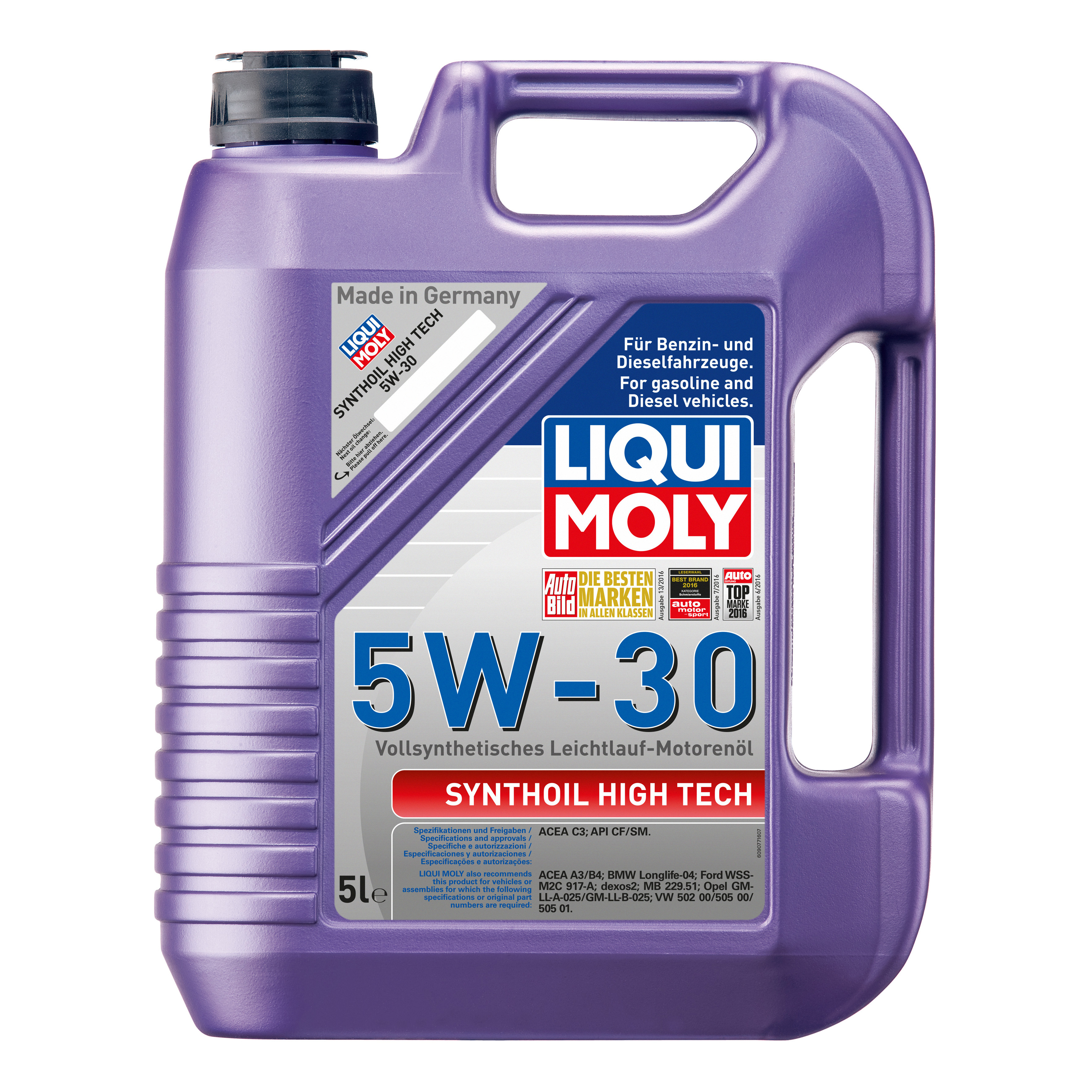 фото Liquimoly 5w30 synthoil high tech 5l_масло моторное синт. api sm/cf, acea a3/b4 liqui moly