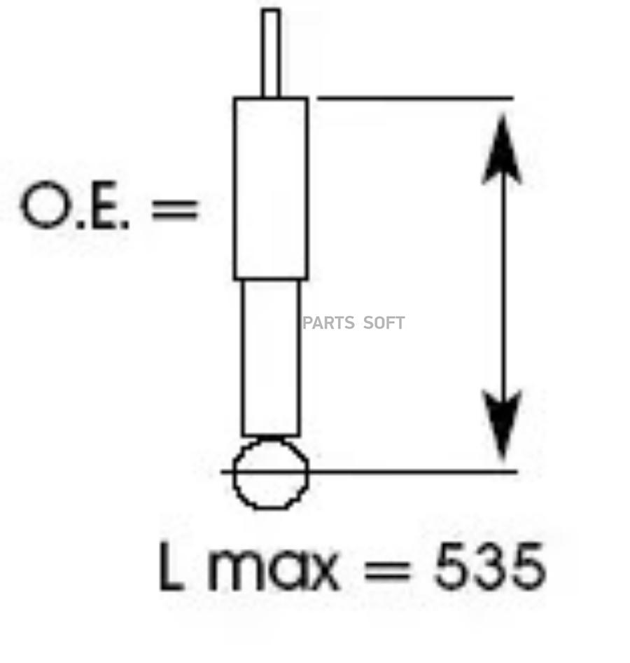 

343 314_амортизатор задний газовый 5doors l=535mm toyota rav 4 r16 96-00