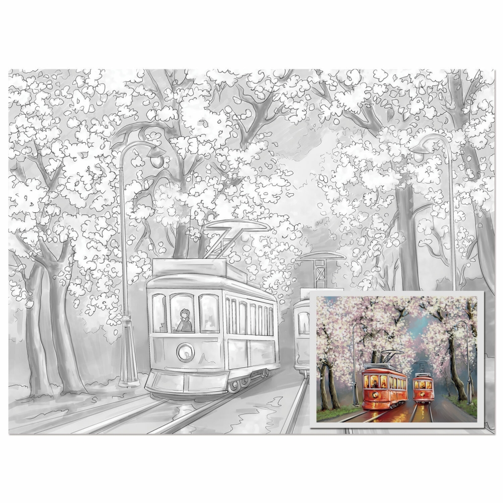 Набор из 4 шт, Холст на картоне с контуром Brauberg Art Classic УЛОЧКИ, 30х40 см