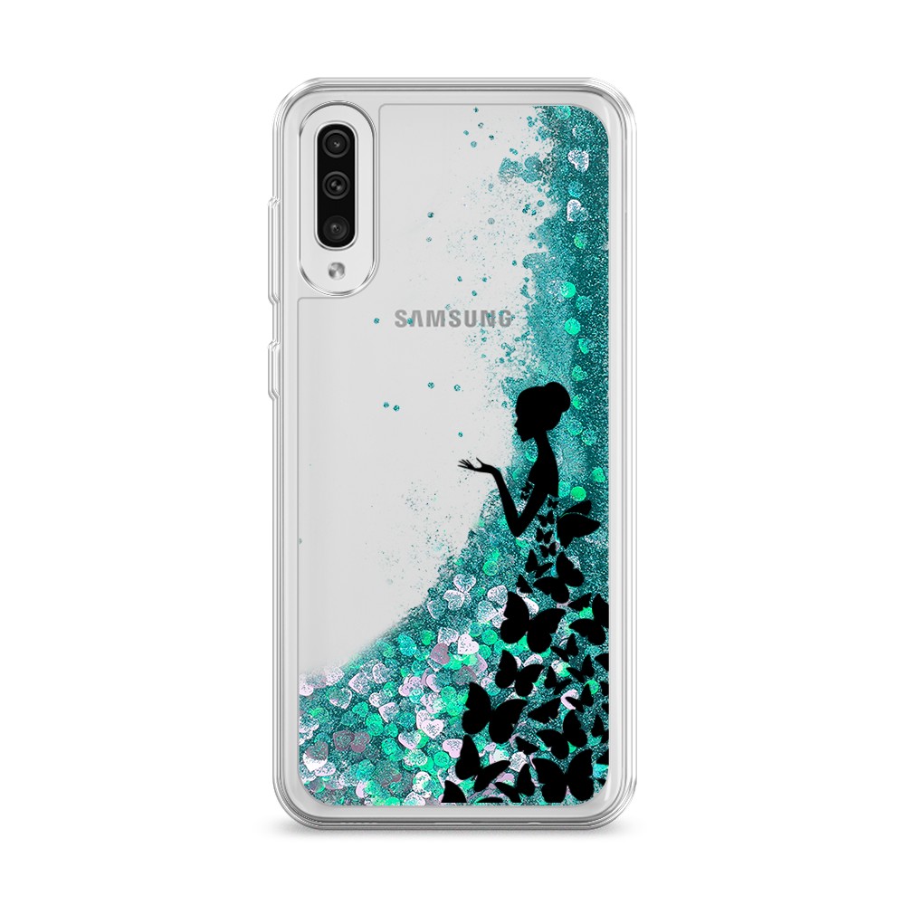 

Жидкий чехол с блестками "Дама в бабочках" на Samsung Galaxy A30s, 28895-1