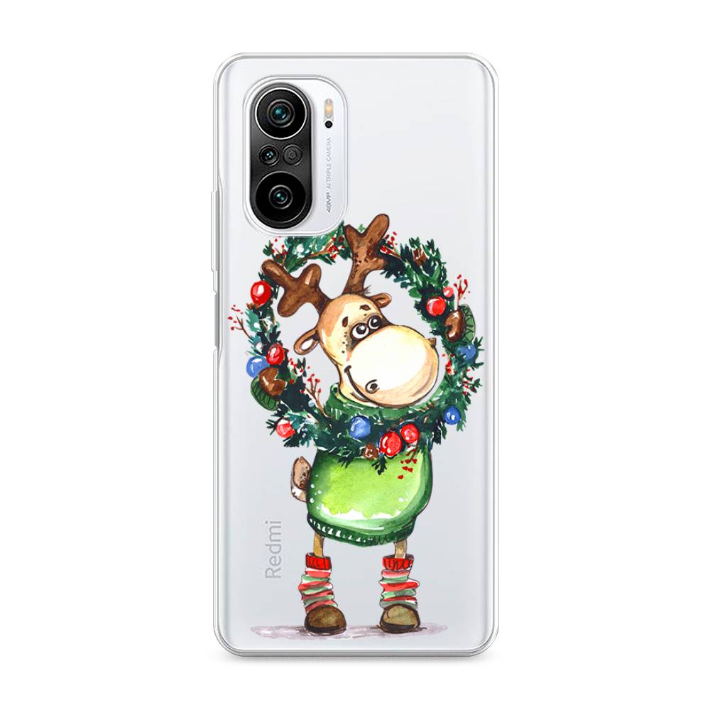 

Чехол на Xiaomi Redmi K40 "Олень с новогодним венком", 310950-4