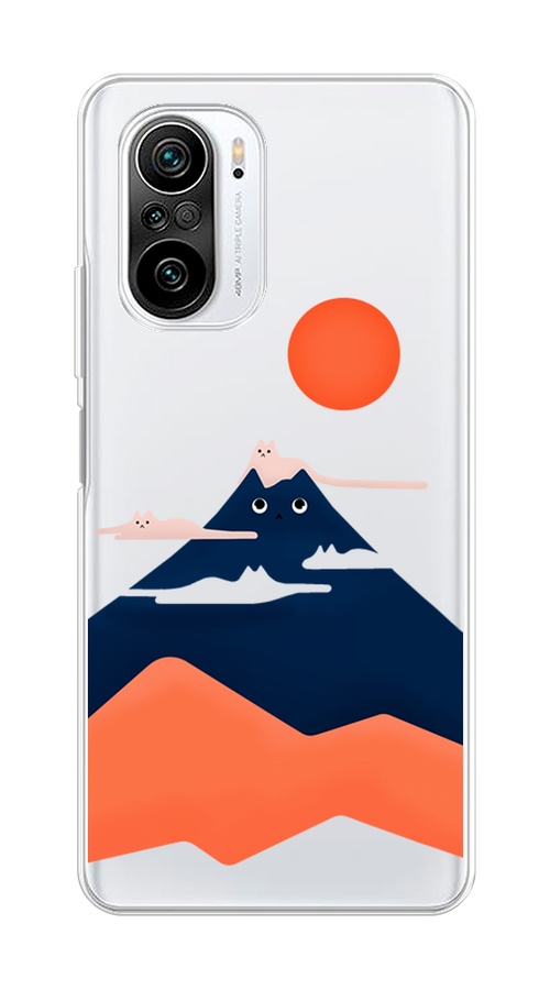 

Чехол на Xiaomi Redmi K40 "Кот-гора", Черный;оранжевый, 310950-4