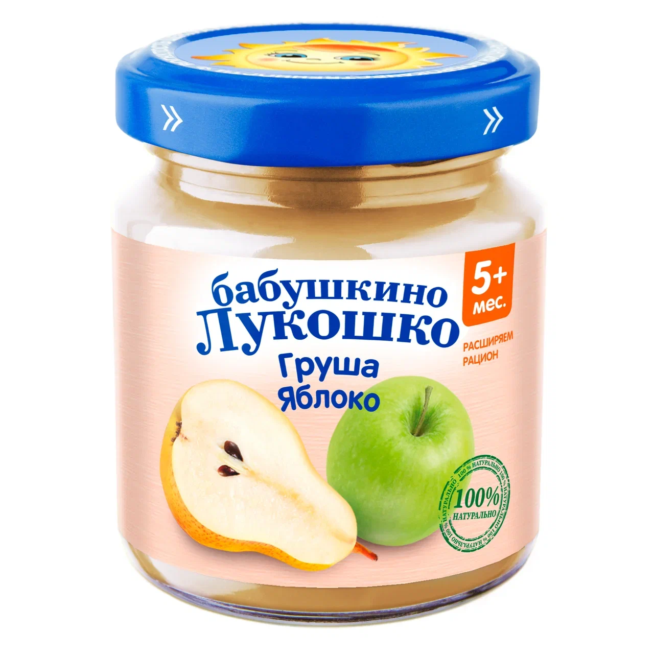 

Пюре Бабушкино лукошко груша с яблоком с 3,5 мес. 100 г 6 шт., Груша-яблоко