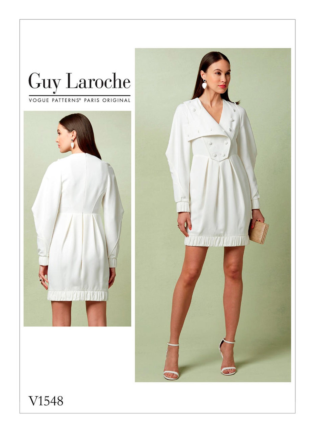 

Выкройка Vogue №1548 — Платье со съемной деталью переда от Guy Laroche