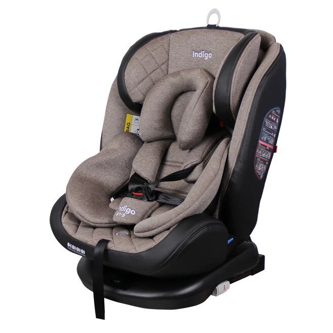 фото Автокресло indigo aero isofix, st-3, гр. 0/1/2/3 0-36 кг бежевый