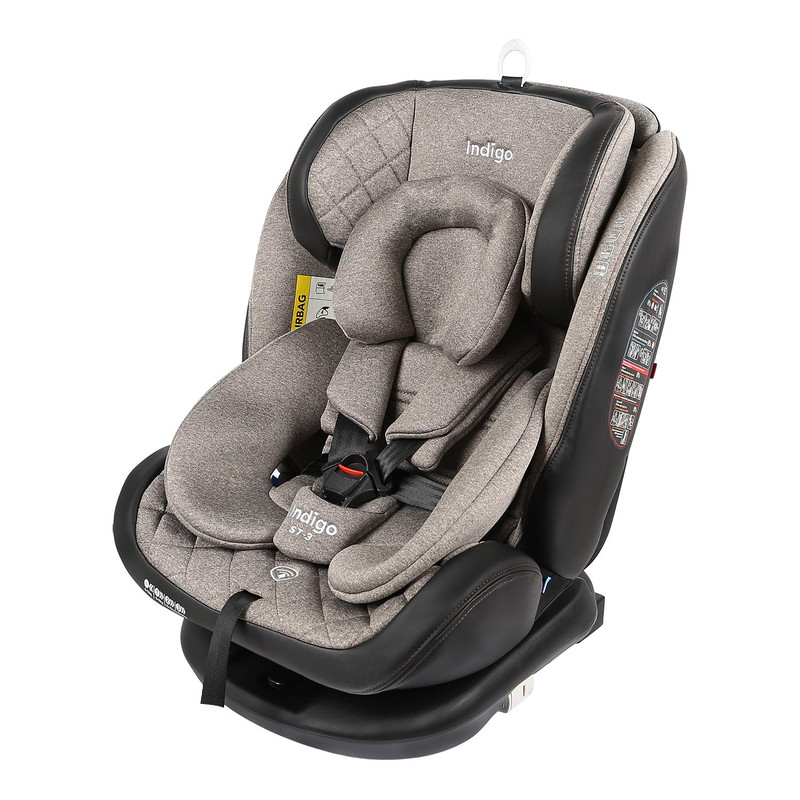 Автокресло Indigo AERO ISOFIX растущее поворотное, 0-36 кг, бежевый автокресло indigo aero isofix растущее поворотное 0 36 кг красный