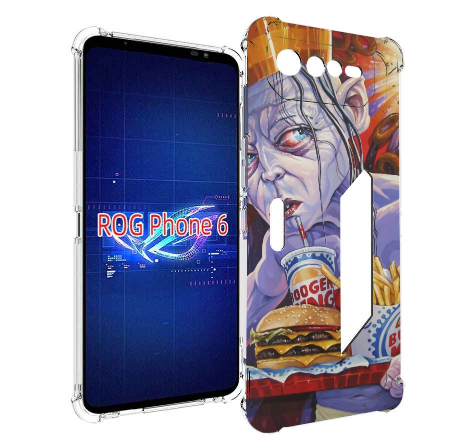 

Чехол MyPads любитель бургер кинга для Asus ROG Phone 6, Прозрачный, Tocco