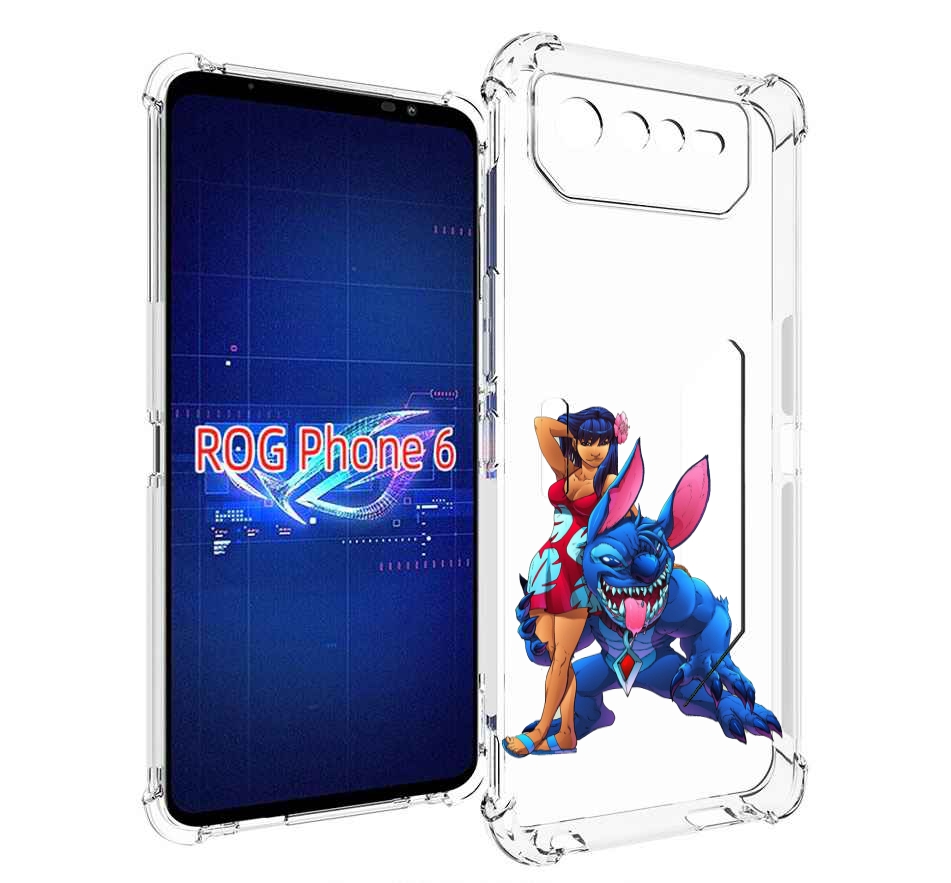 

Чехол MyPads лило и накаченный стич детский для Asus ROG Phone 6, Прозрачный, Tocco
