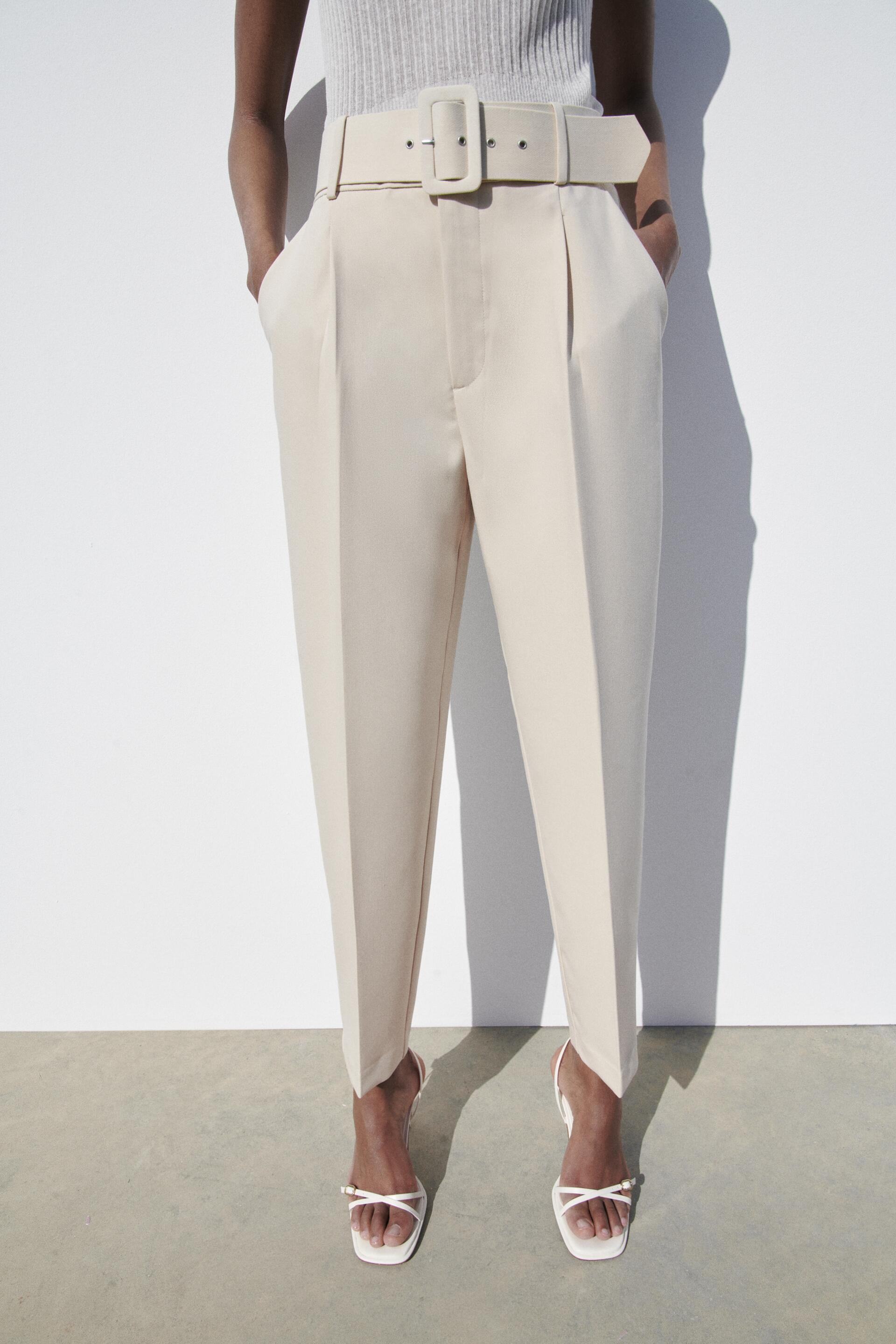

Брюки женские ZARA 04387140 белые L (доставка из-за рубежа), Белый, 04387140