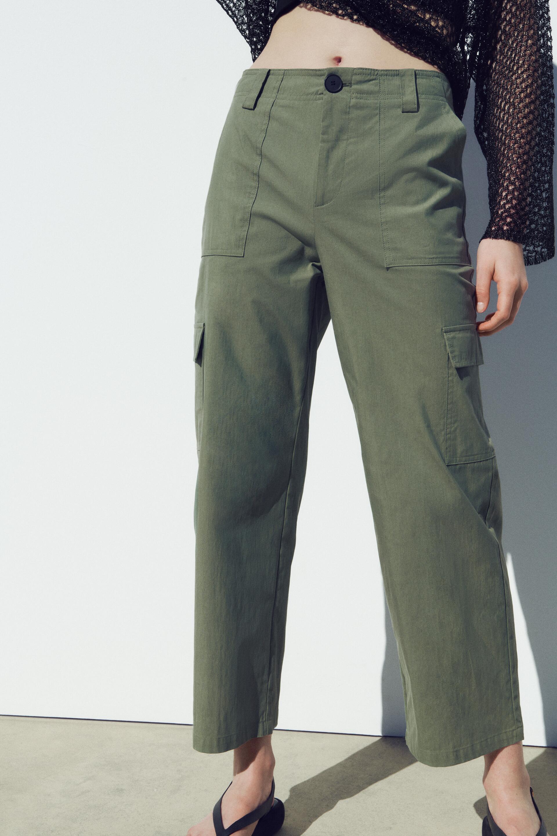 

Брюки женские ZARA 04387031 хаки S (доставка из-за рубежа), 04387031